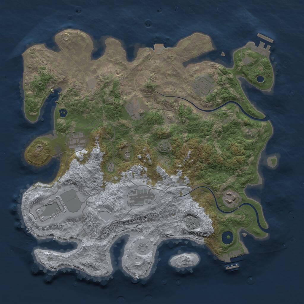 Rust Map: Procedural Map, Size: 3600, Seed: 192800, 13 Monuments