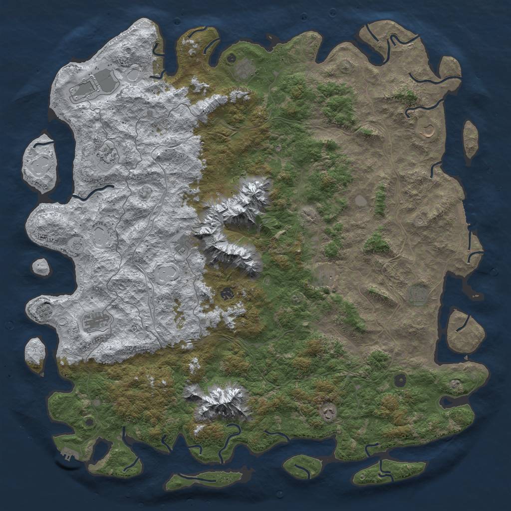 Rust Map: Procedural Map, Size: 6000, Seed: 5489334, 20 Monuments