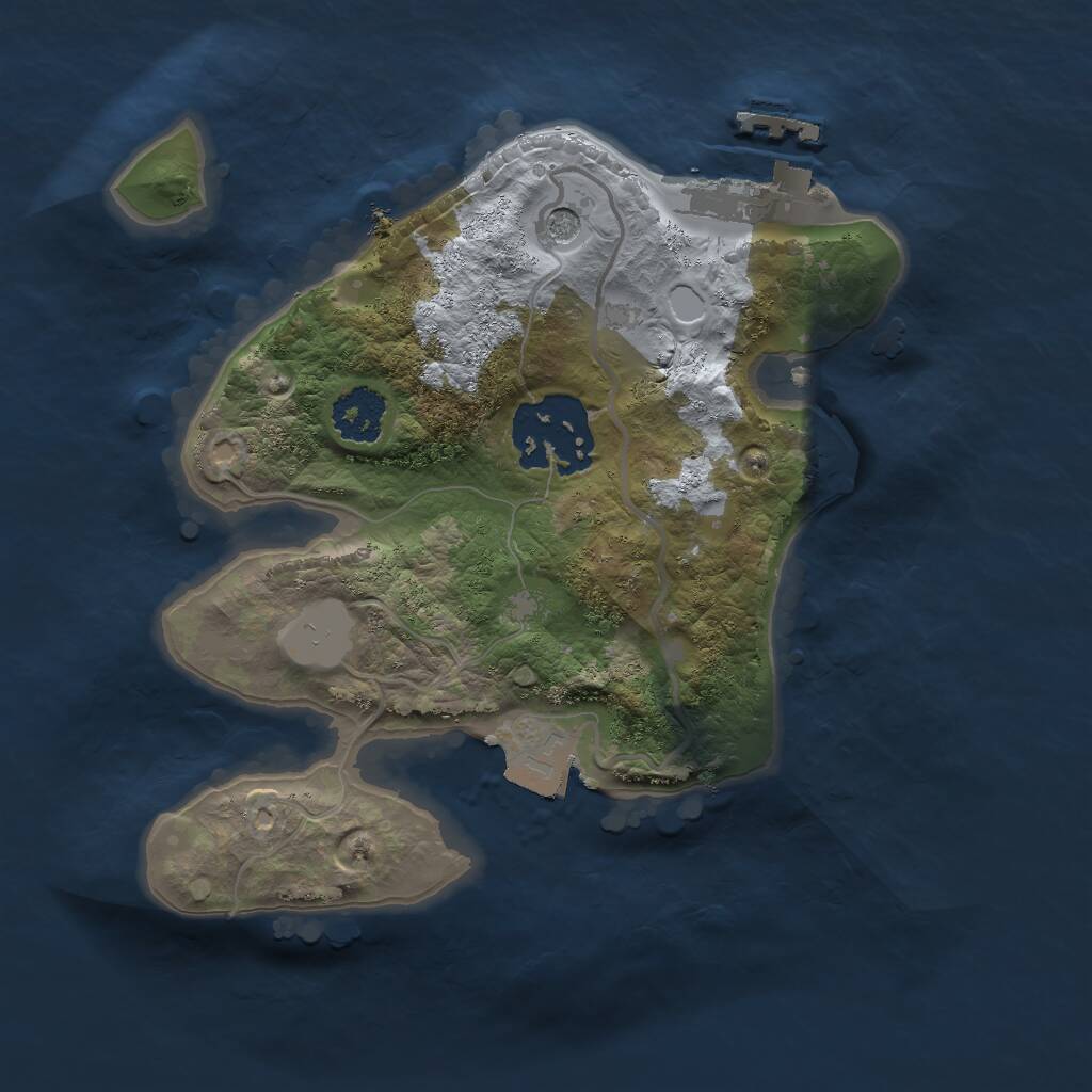 Rust Map: Procedural Map, Size: 2000, Seed: 424256858, 4 Monuments