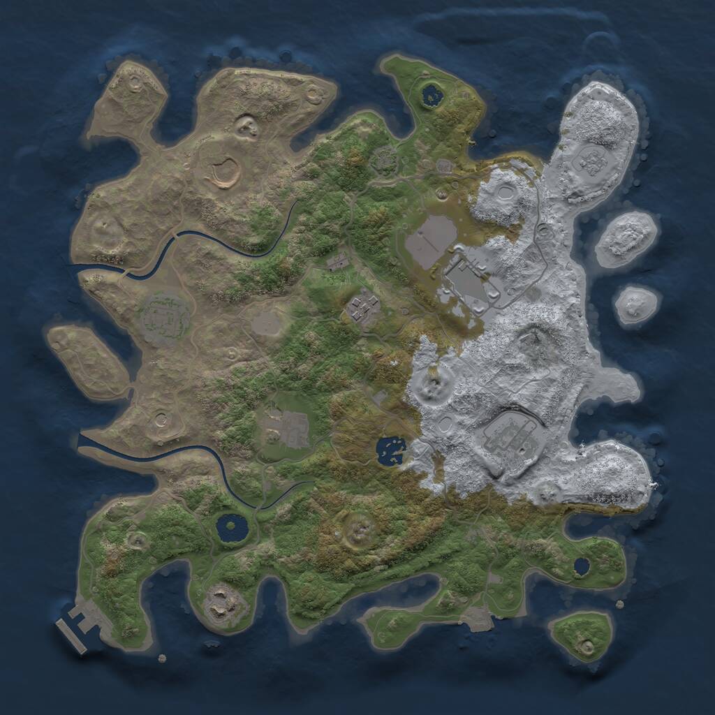 Rust Map: Procedural Map, Size: 3500, Seed: 302, 13 Monuments