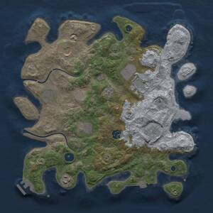 Thumbnail Rust Map: Procedural Map, Size: 3500, Seed: 302, 13 Monuments