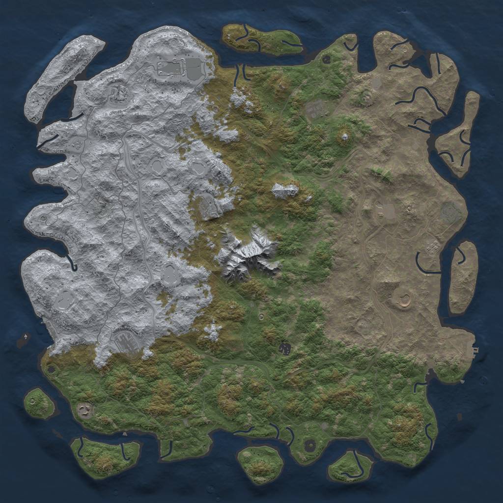 Rust Map: Procedural Map, Size: 6000, Seed: 66727252, 18 Monuments
