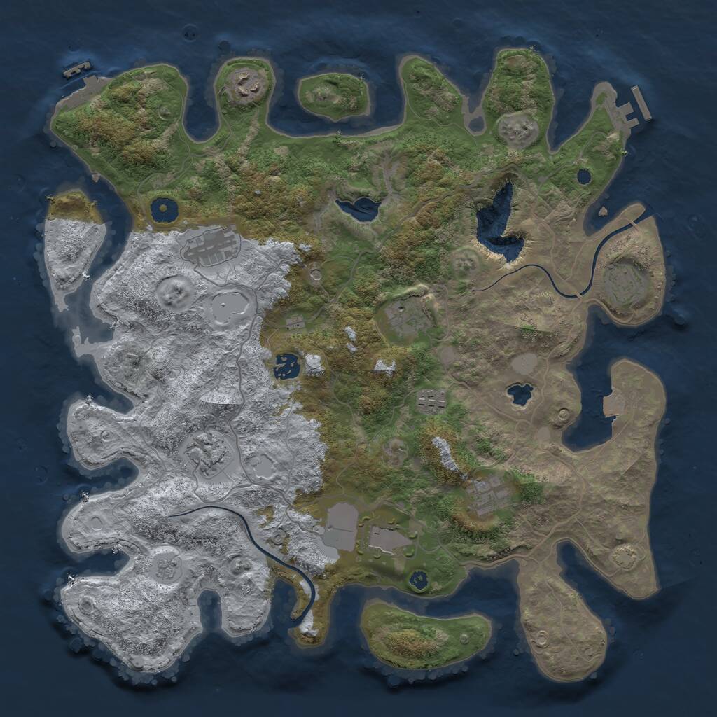 Rust Map: Procedural Map, Size: 4000, Seed: 2052957512, 15 Monuments
