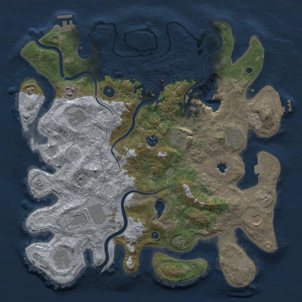Rust Map: Procedural Map, Size: 4000, Seed: 2052957512, 15 Monuments
