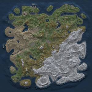 Thumbnail Rust Map: Procedural Map, Size: 4600, Seed: 4491985, 16 Monuments