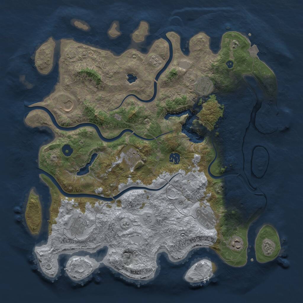 Rust Map: Procedural Map, Size: 4058, Seed: 4562, 13 Monuments
