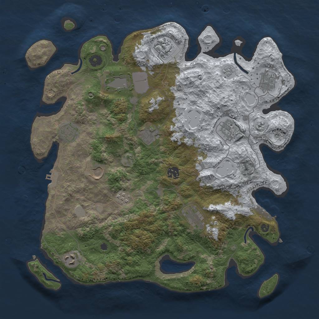 Rust Map: Procedural Map, Size: 3850, Seed: 517748192, 20 Monuments