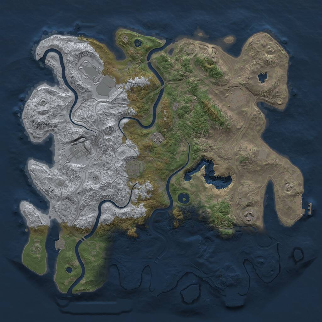 Rust Map: Procedural Map, Size: 4250, Seed: 1494018720, 12 Monuments