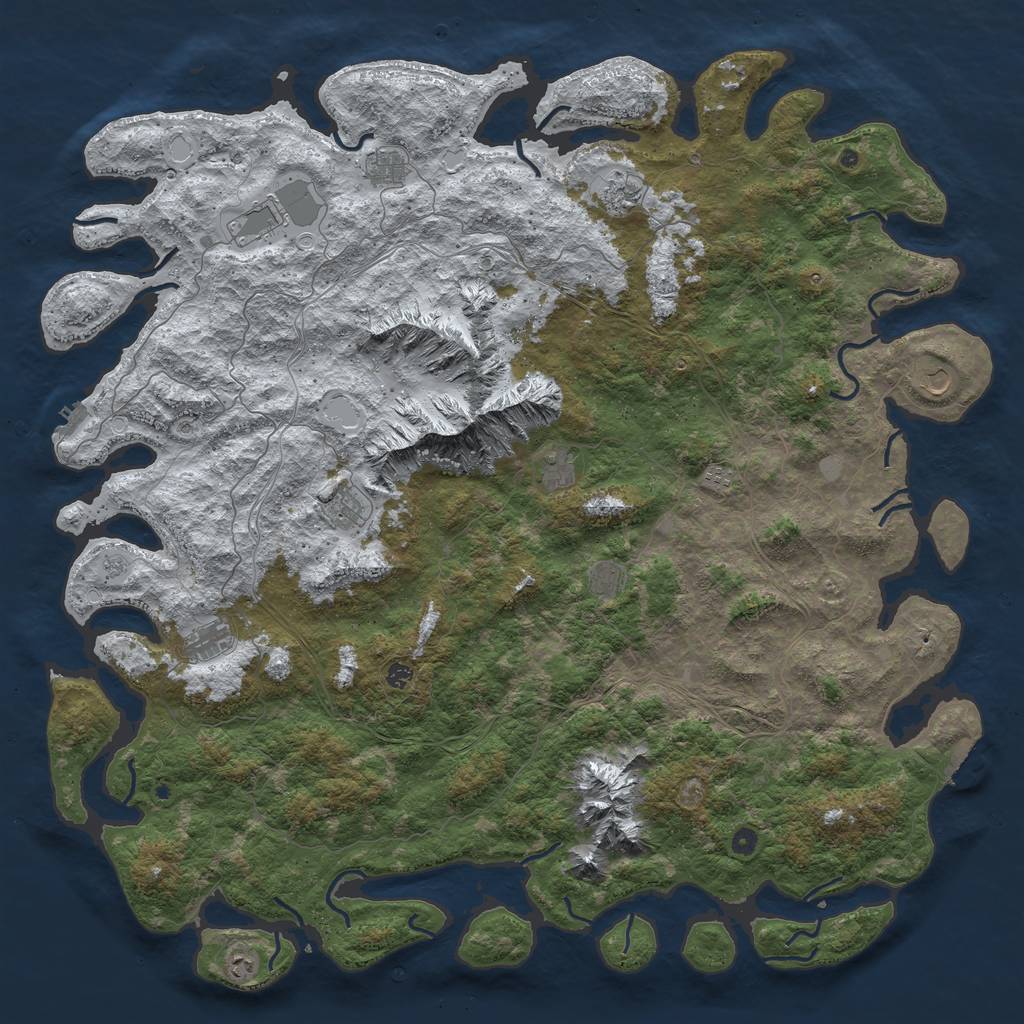 Rust Map: Procedural Map, Size: 6000, Seed: 504432379, 20 Monuments