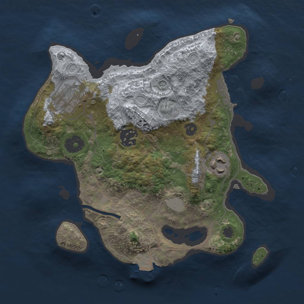 Rust Map: Procedural Map, Size: 2500, Seed: 36732, 8 Monuments