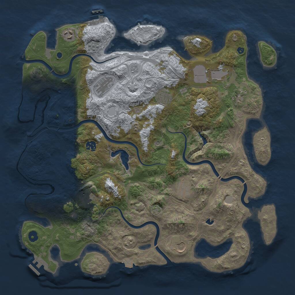 Rust Map: Procedural Map, Size: 4250, Seed: 342450377, 16 Monuments