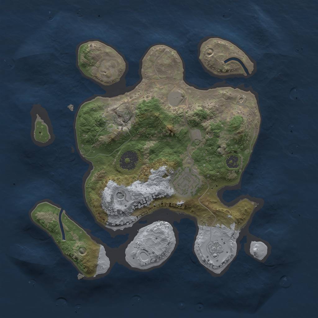 Rust Map: Procedural Map, Size: 2500, Seed: 1526321168, 6 Monuments