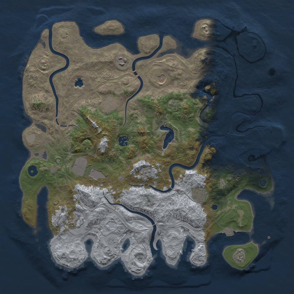 Rust Map: Procedural Map, Size: 4250, Seed: 1890916696, 13 Monuments