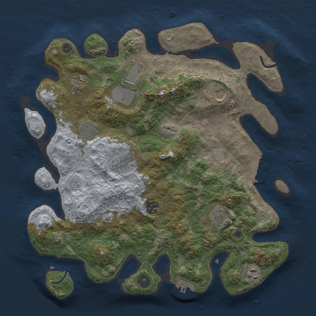 Rust Map: Procedural Map, Size: 3700, Seed: 492108217, 15 Monuments