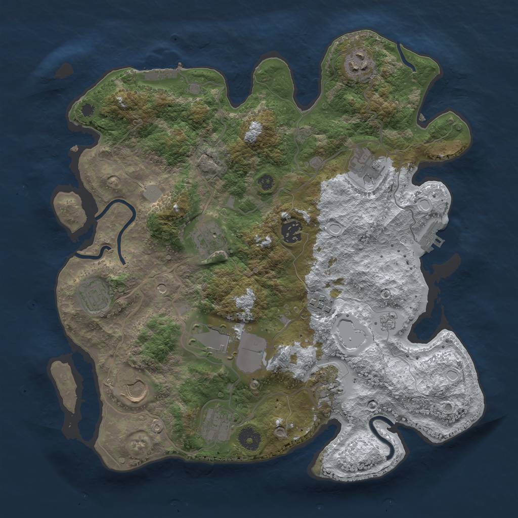 Rust Map: Procedural Map, Size: 3500, Seed: 20220518, 19 Monuments