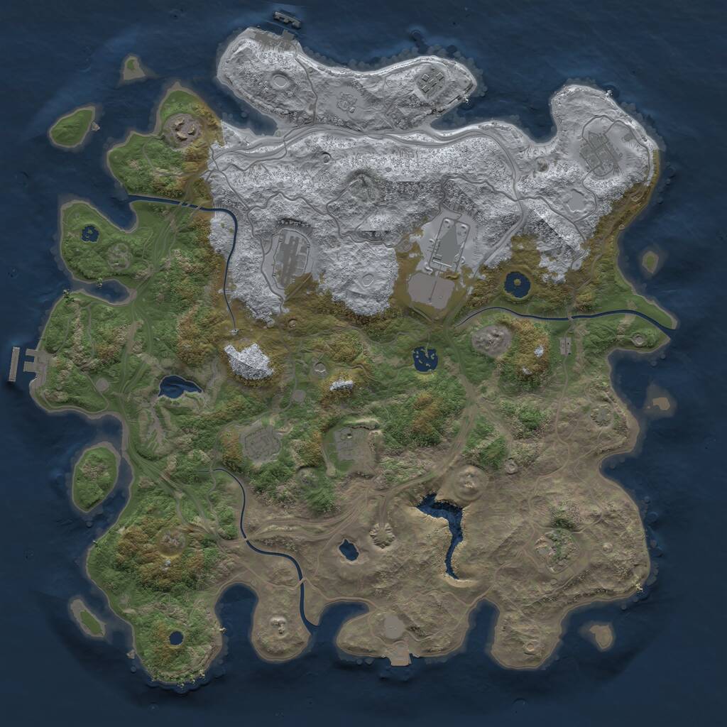 Rust Map: Procedural Map, Size: 4260, Seed: 1, 15 Monuments