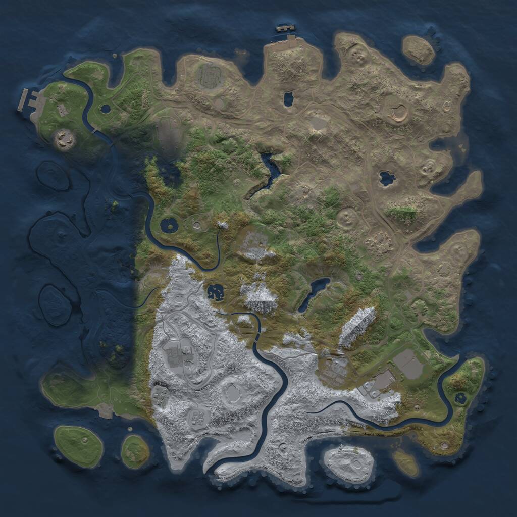 Rust Map: Procedural Map, Size: 4500, Seed: 230198134, 17 Monuments