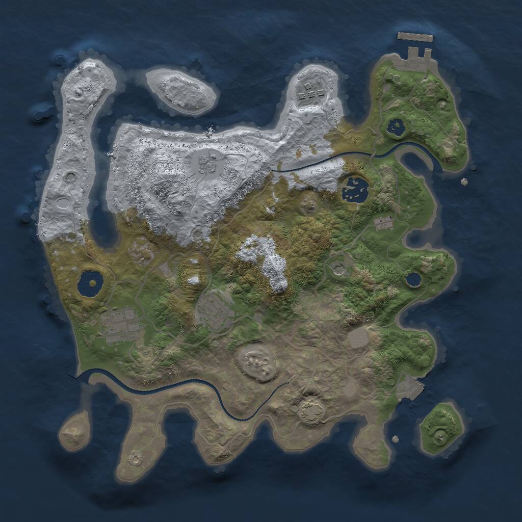 Rust Map: Procedural Map, Size: 3000, Seed: 603958651, 9 Monuments