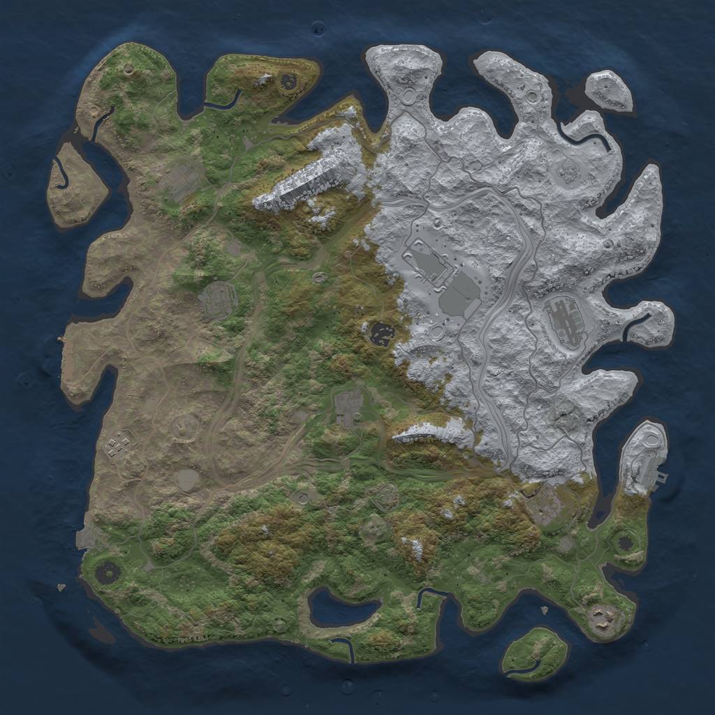 Rust Map: Procedural Map, Size: 4450, Seed: 517748192, 17 Monuments