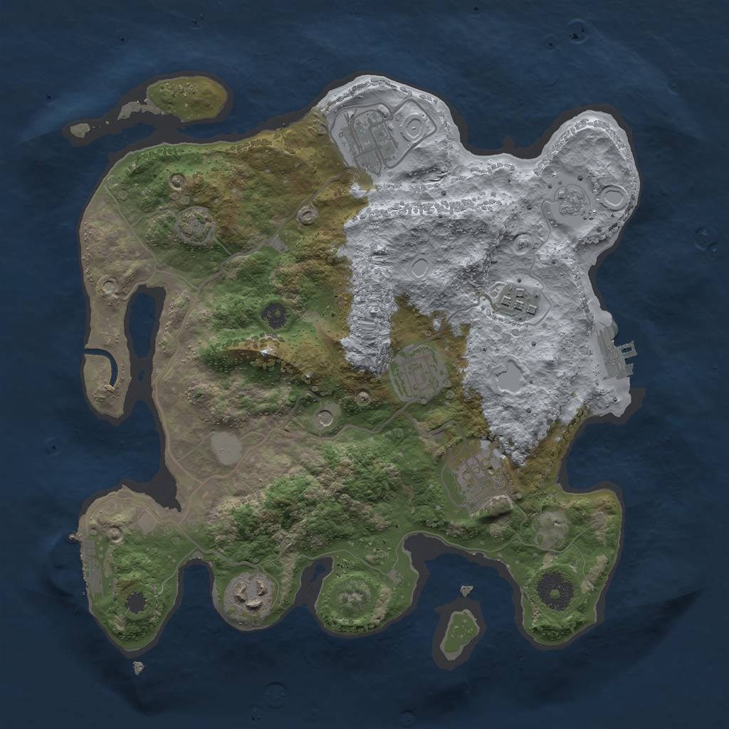 Rust Map: Procedural Map, Size: 3000, Seed: 1580579530, 13 Monuments