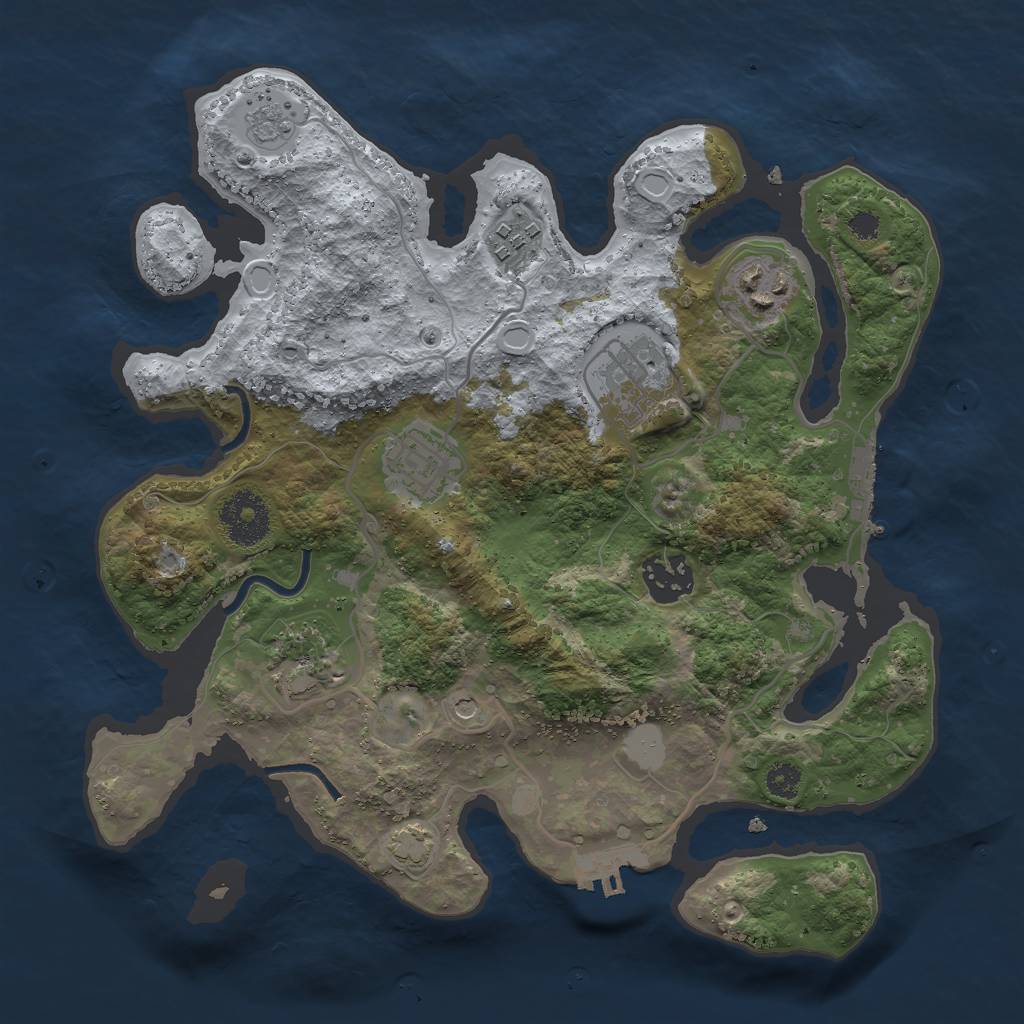 Rust Map: Procedural Map, Size: 3000, Seed: 2000107763, 14 Monuments