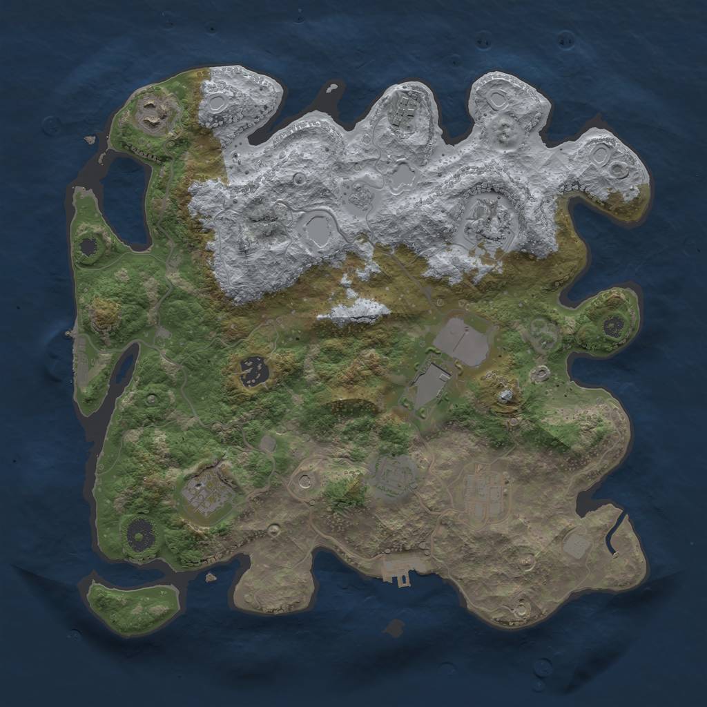 Rust Map: Procedural Map, Size: 3500, Seed: 1209934897, 15 Monuments
