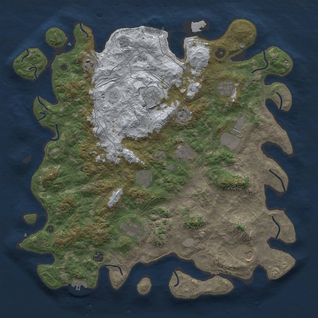 Rust Map: Procedural Map, Size: 4500, Seed: 72713377, 19 Monuments