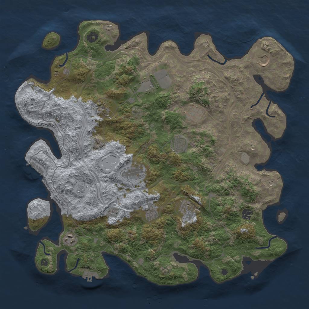 Rust Map: Procedural Map, Size: 4250, Seed: 51822, 18 Monuments