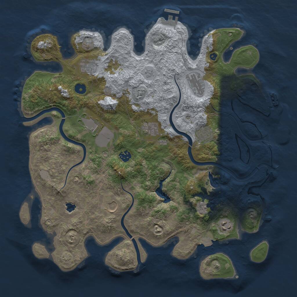 Rust Map: Procedural Map, Size: 4000, Seed: 643990, 15 Monuments