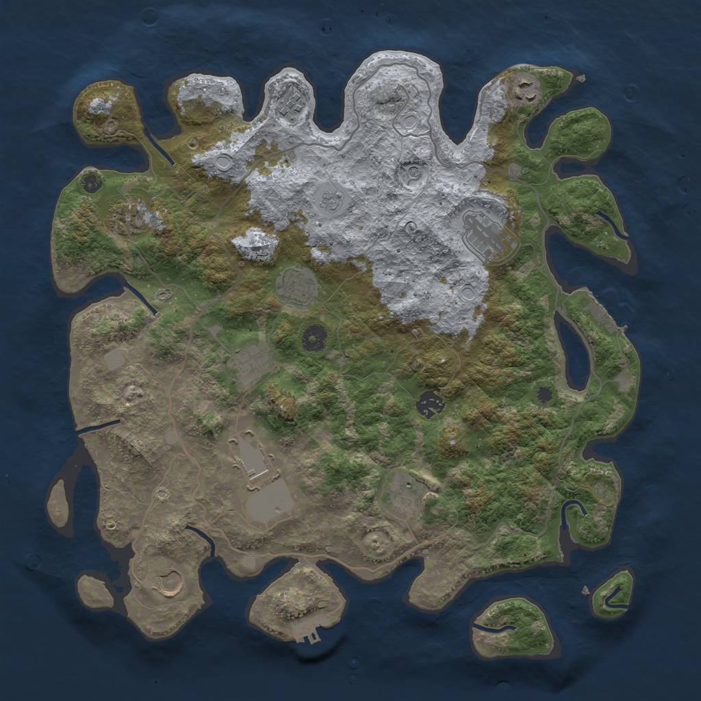 Rust Map: Procedural Map, Size: 4000, Seed: 643990, 17 Monuments