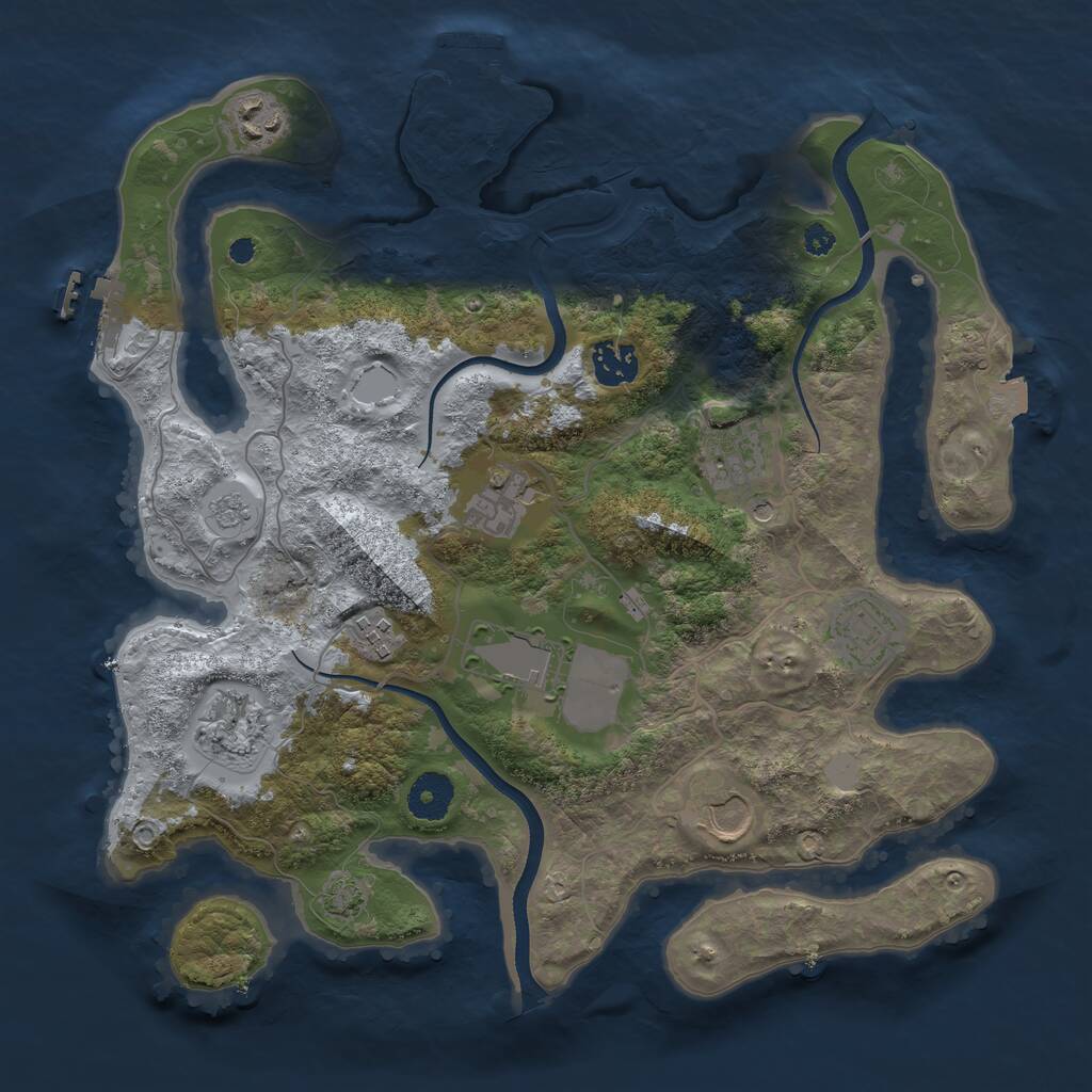 Rust Map: Procedural Map, Size: 3507, Seed: 1647823821, 15 Monuments