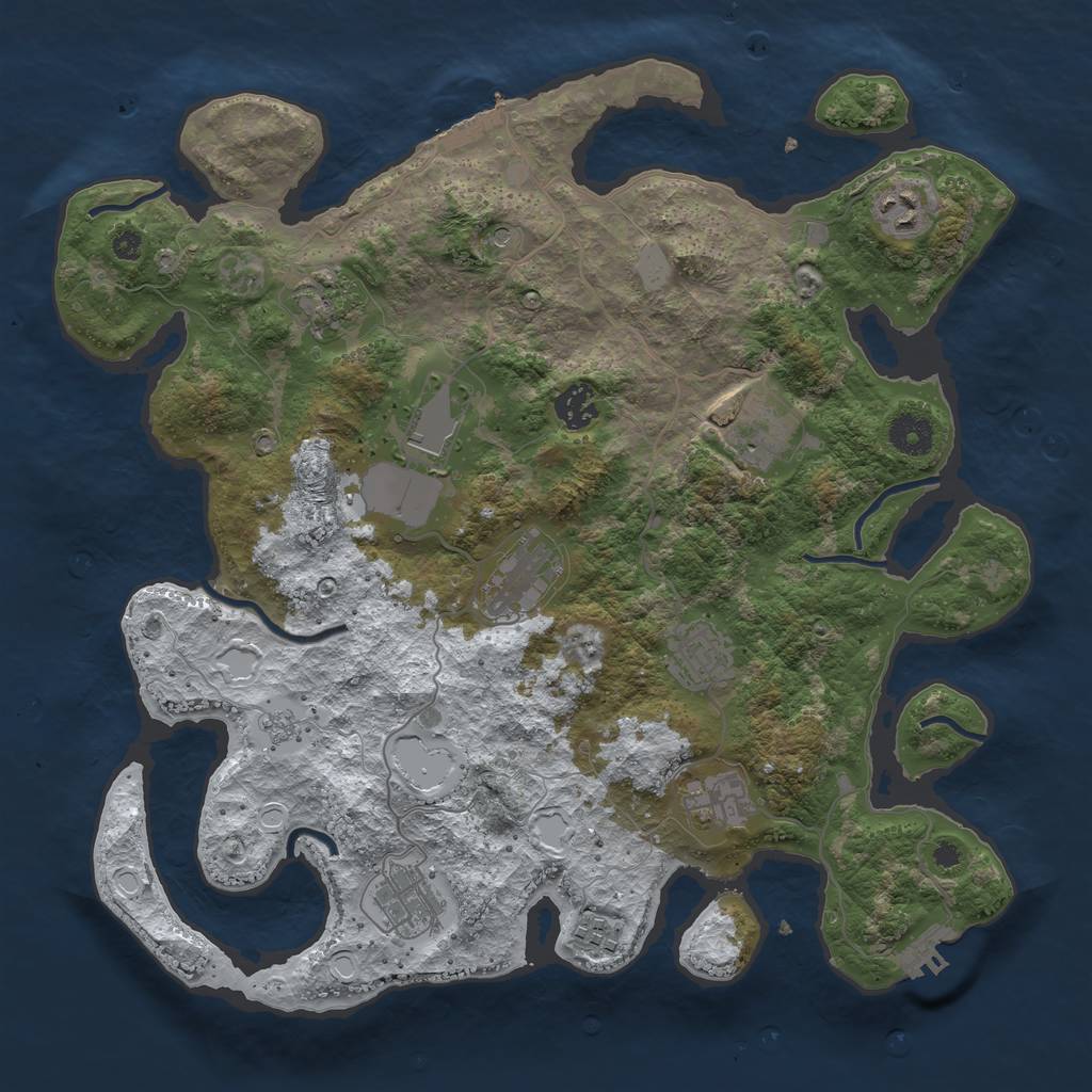 Rust Map: Procedural Map, Size: 3750, Seed: 1523411149, 19 Monuments