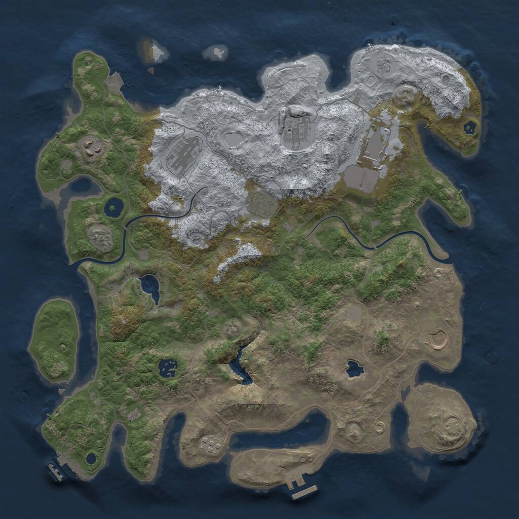 Rust Map: Procedural Map, Size: 4000, Seed: 376759992, 14 Monuments