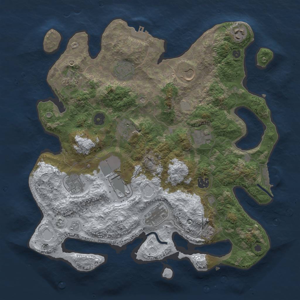 Rust Map: Procedural Map, Size: 3750, Seed: 79385294, 20 Monuments