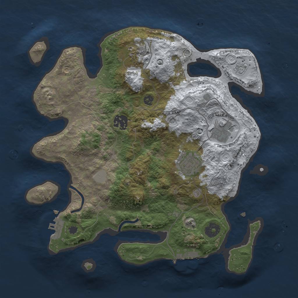 Rust Map: Procedural Map, Size: 3000, Seed: 271391, 13 Monuments