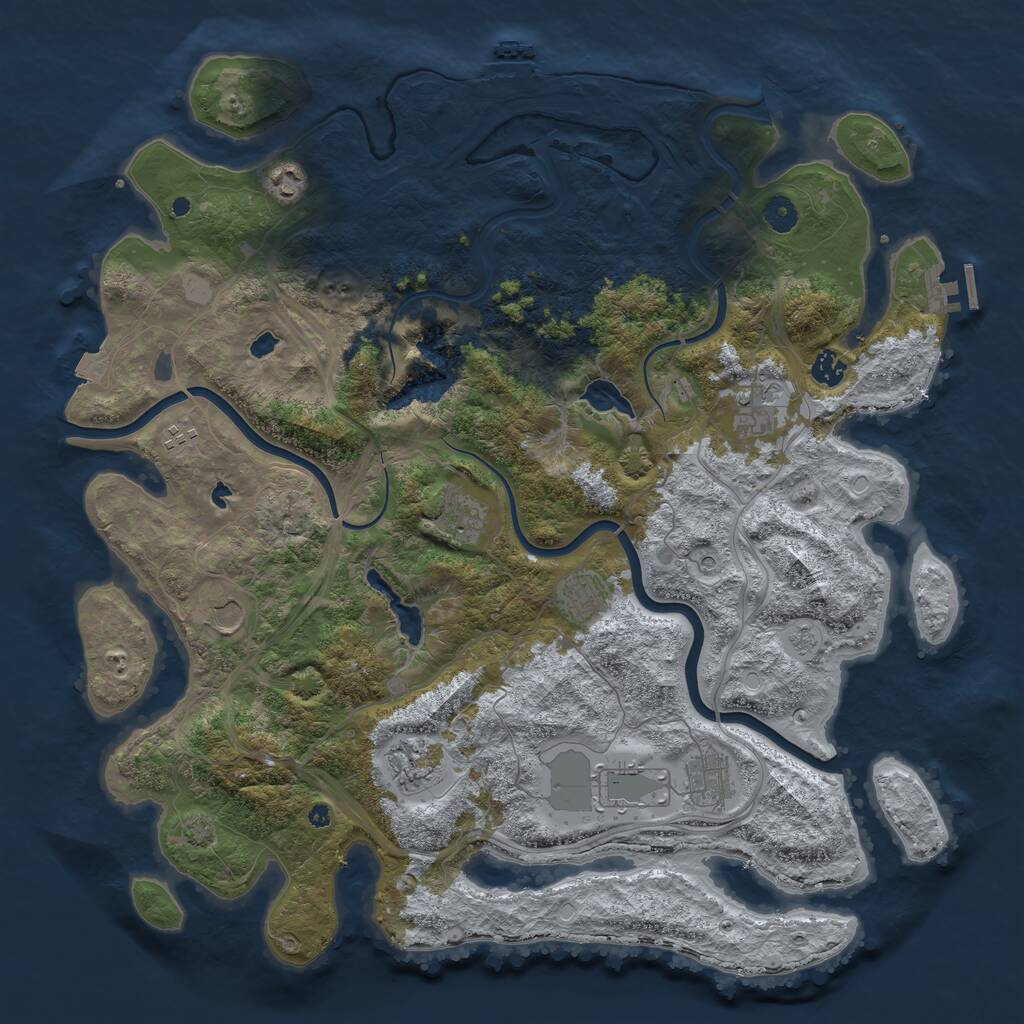 Rust Map: Procedural Map, Size: 4500, Seed: 39677998, 16 Monuments