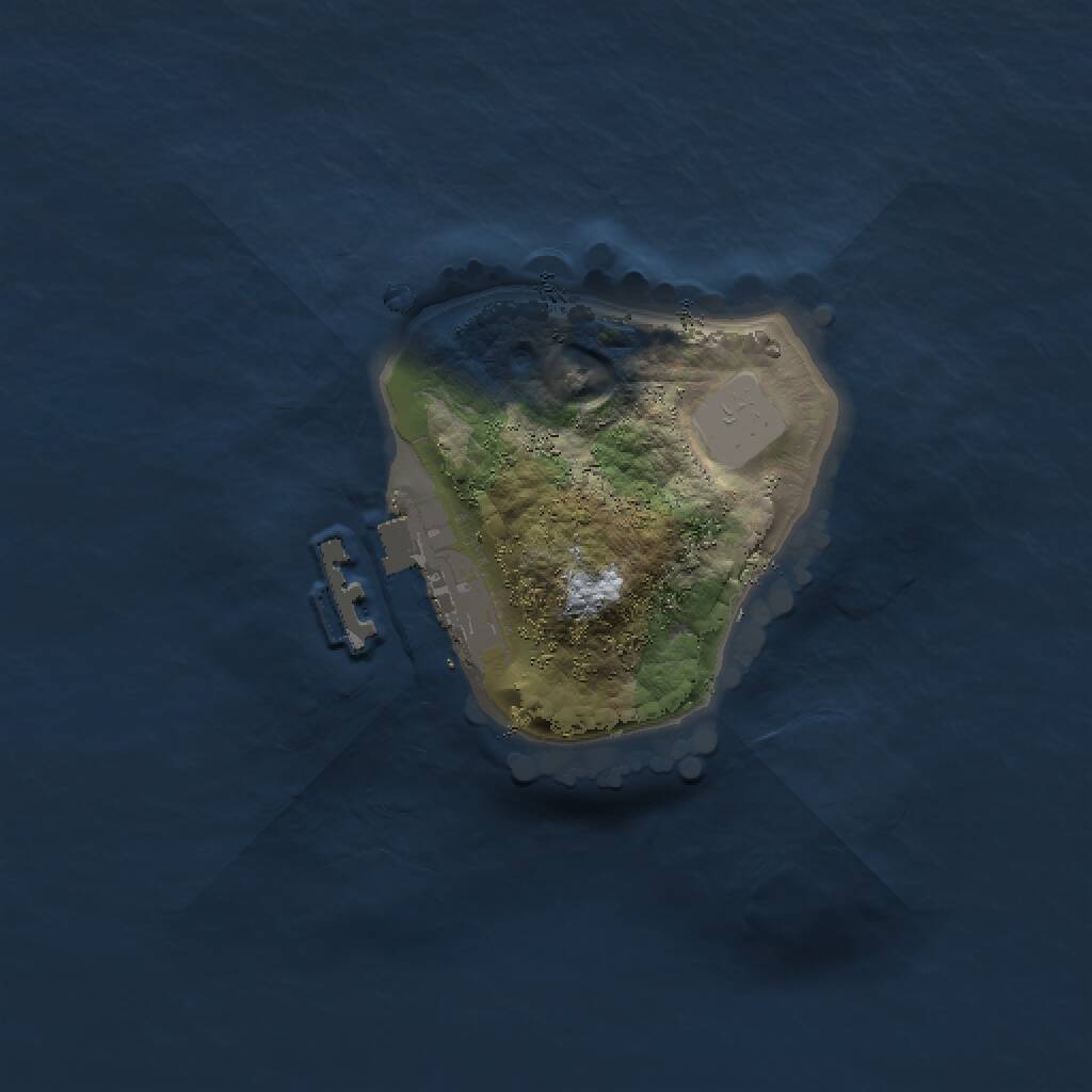 Rust Map: Procedural Map, Size: 1500, Seed: 54321, 2 Monuments