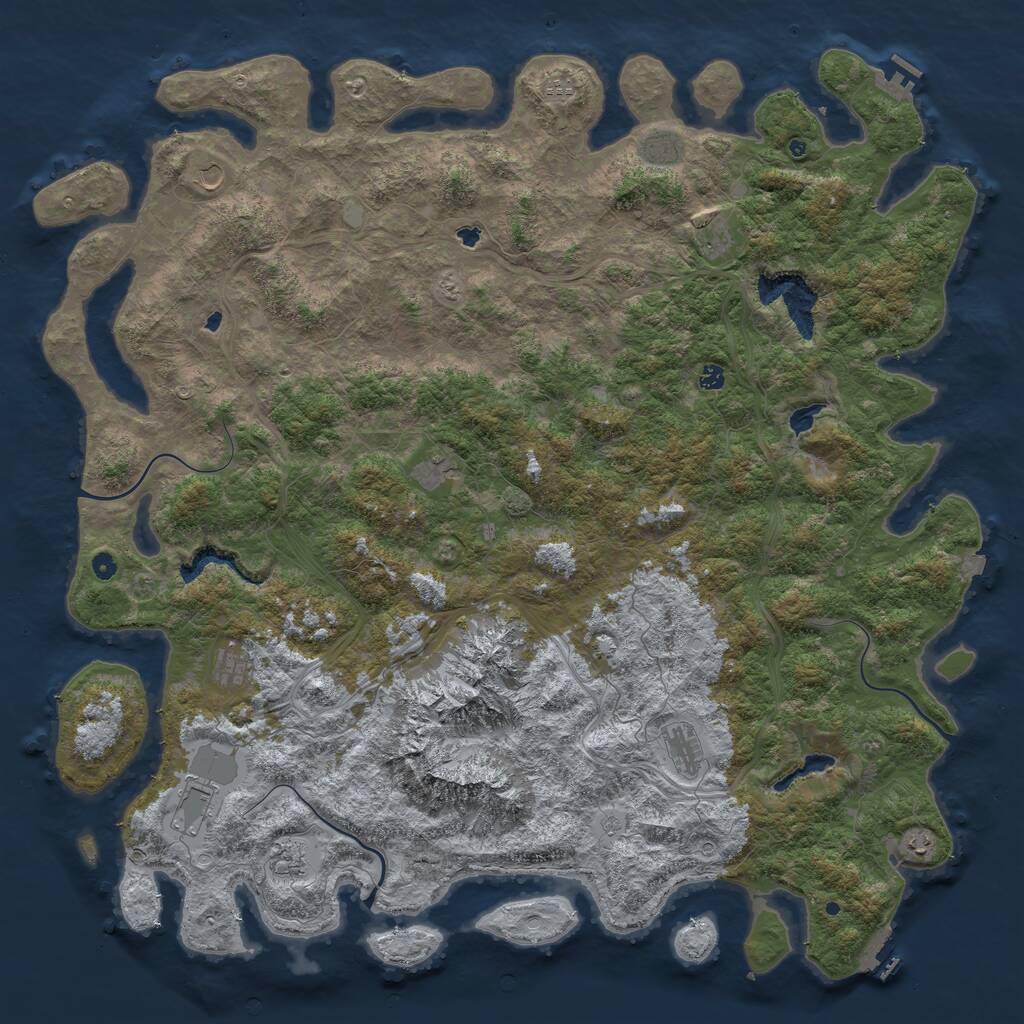 Rust Map: Procedural Map, Size: 6000, Seed: 1290075, 17 Monuments