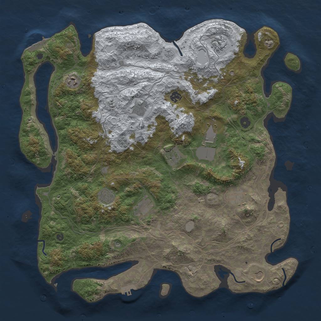 Rust Map: Procedural Map, Size: 4500, Seed: 373944709, 20 Monuments
