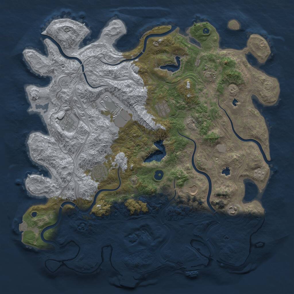Rust Map: Procedural Map, Size: 4500, Seed: 897870, 14 Monuments