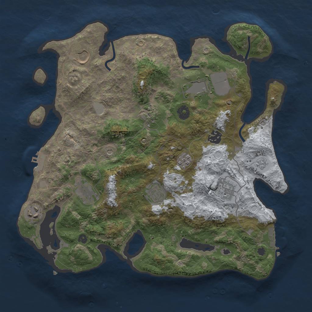 Rust Map: Procedural Map, Size: 3500, Seed: 921638795, 18 Monuments