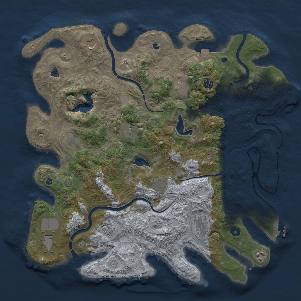 Rust Map: Procedural Map, Size: 4500, Seed: 2846, 17 Monuments