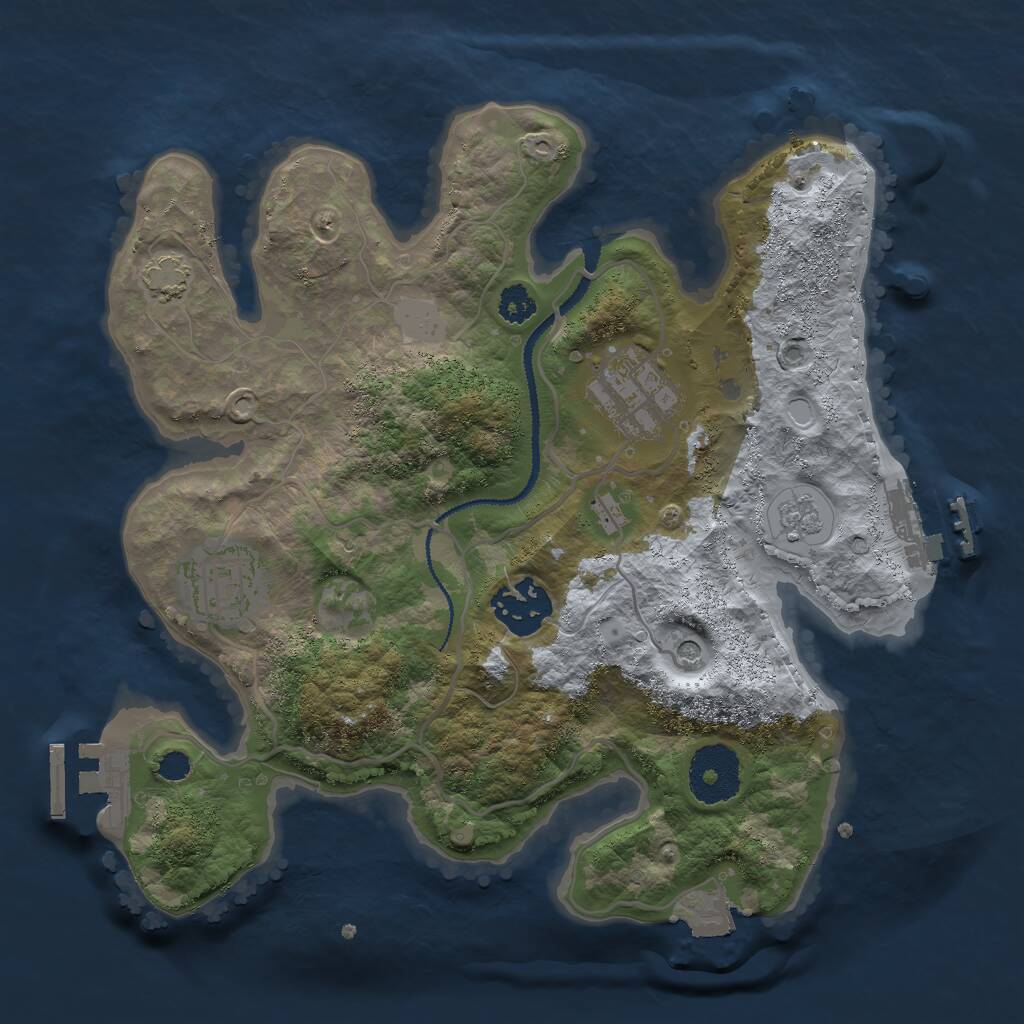 Rust Map: Procedural Map, Size: 2750, Seed: 8646774, 9 Monuments