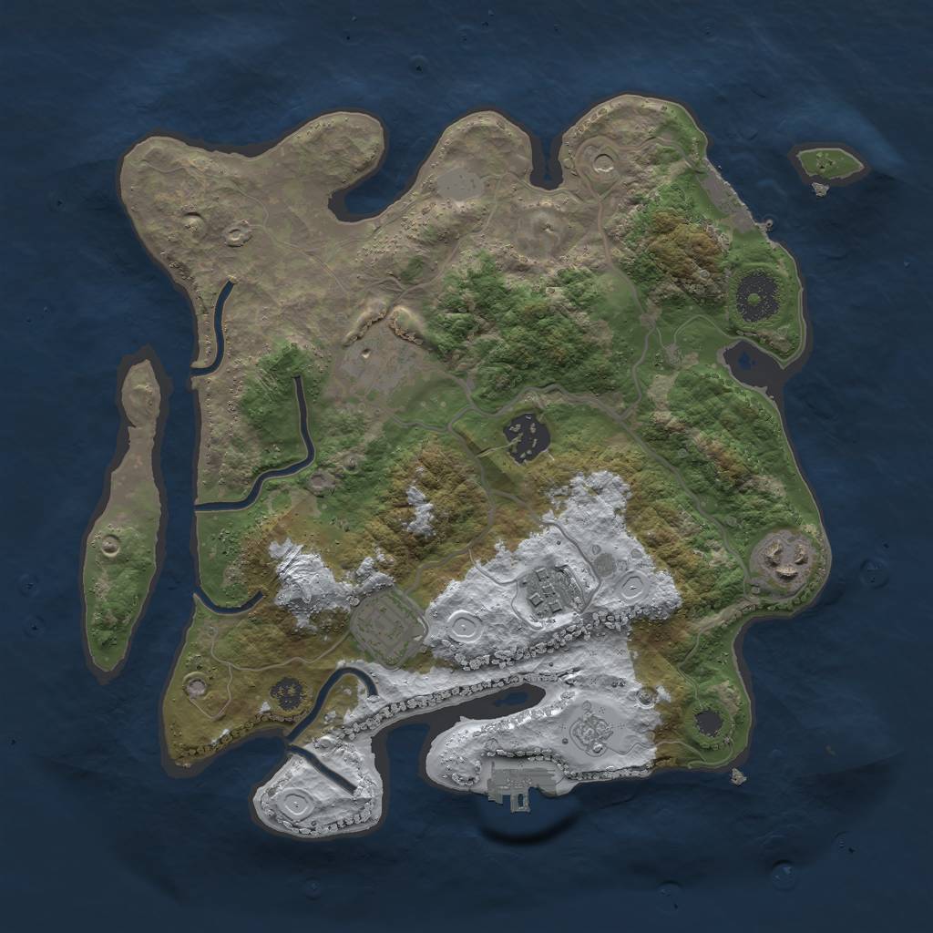 Rust Map: Procedural Map, Size: 3000, Seed: 434732668, 14 Monuments