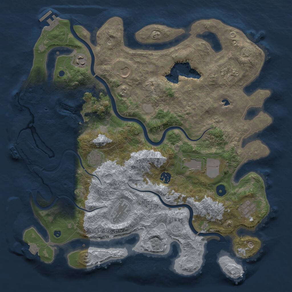 Rust Map: Procedural Map, Size: 4000, Seed: 38943560, 15 Monuments
