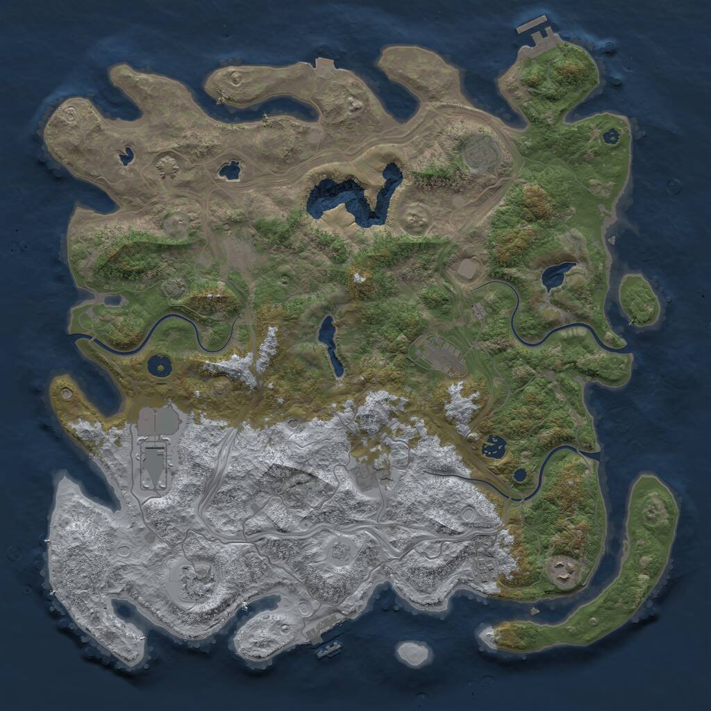 Rust Map: Procedural Map, Size: 4500, Seed: 177351797, 15 Monuments