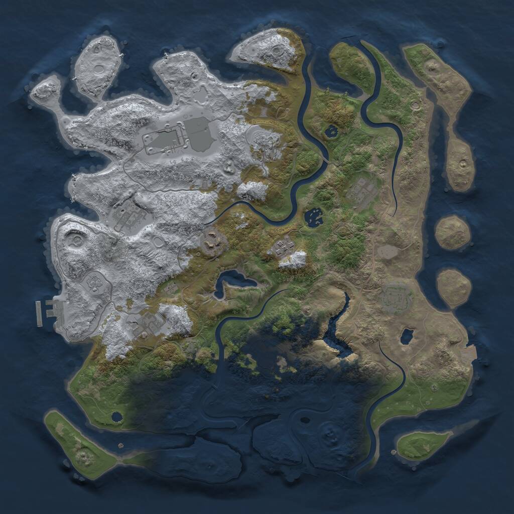 Rust Map: Procedural Map, Size: 4000, Seed: 120717325, 15 Monuments