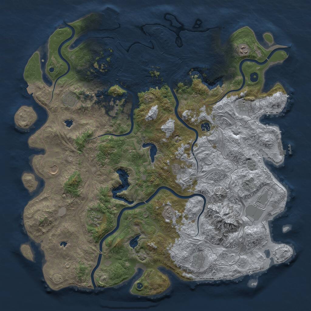 Rust Map: Procedural Map, Size: 5000, Seed: 20220518, 17 Monuments