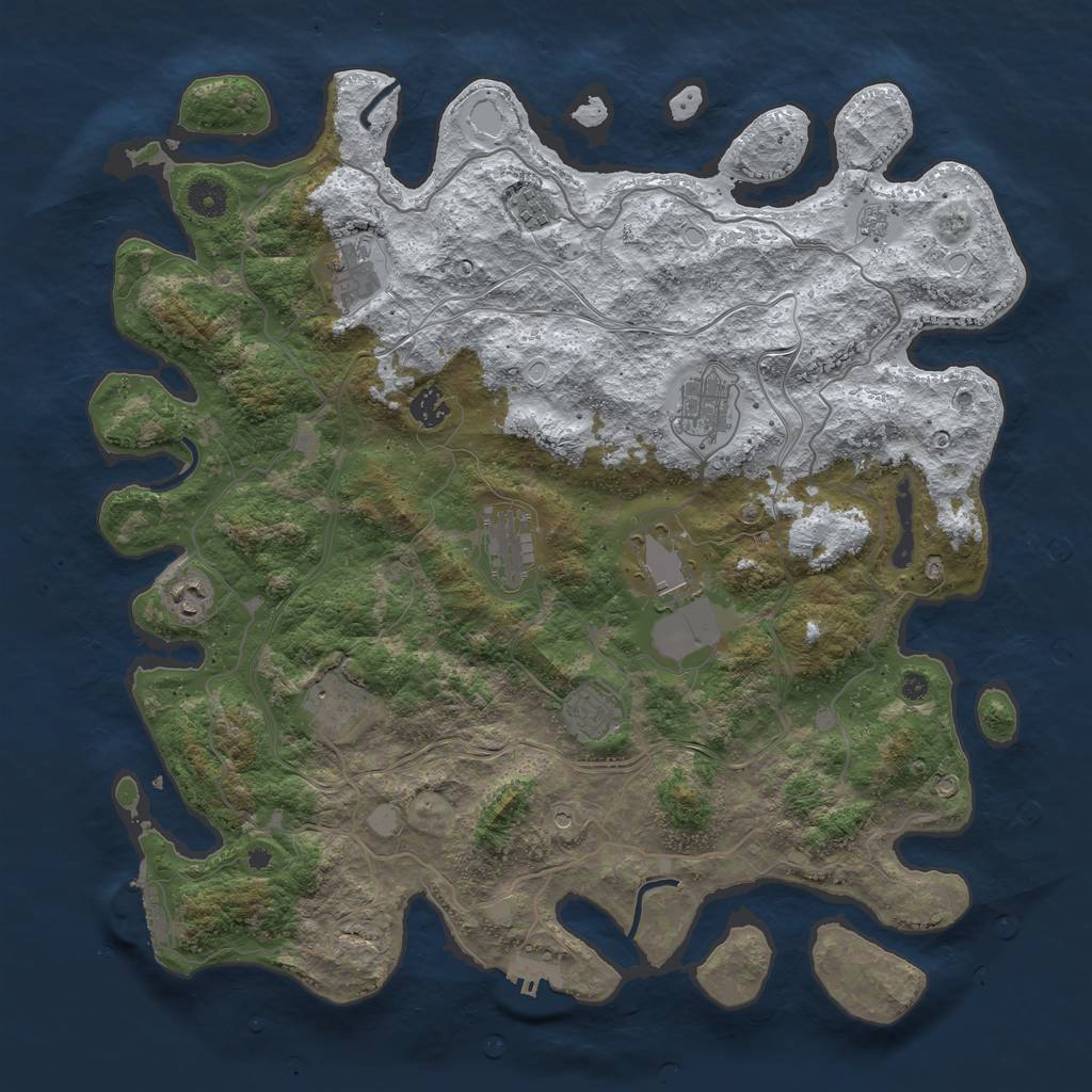 Rust Map: Procedural Map, Size: 4250, Seed: 98113534, 18 Monuments