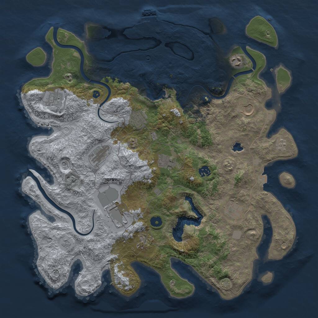 Rust Map: Procedural Map, Size: 4200, Seed: 2025324733, 16 Monuments